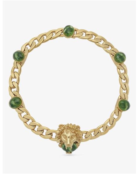 gucci lion head choker|Lion head chain choker necklace .